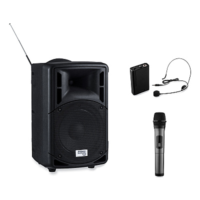 Oklahoma Sound Wireless PA System with Wireless Headset Microphone, 40 W, Black (NPSPRA8000PRA87)