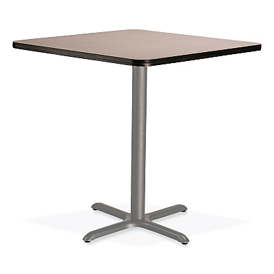 NPS Cafe Table, 36w x 36d x 36h, Square Top/X-Base, Gray Nebula Top, Gray Base (NPSCG33636XC1GY)