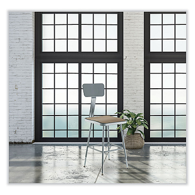NPS 6300 Series Height Adjustable HD Square Seat Steel Stool with Back, Supports Up to 500 lb, 18"-26" Seat Height, Brown/Gray (NPS6318HB)