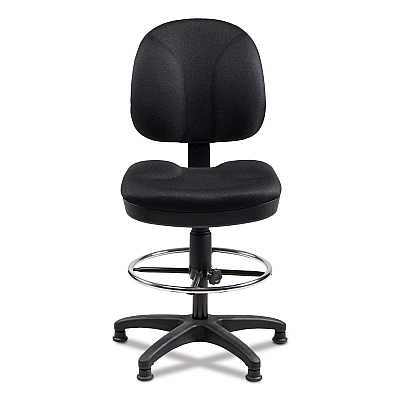 NPS Comfort Task Stool, Supports Up to 300 lb, 24.5" to 34.5" Seat Height, Black Seat, Black Back, Black Base (NPSCTS)