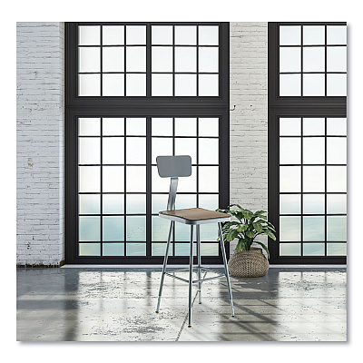 NPS 6300 Series Height Adjustable Heavy-Duty Square Seat Stool w/ Back, Supports 500 lb, 23.75" to 31.75" Seat Height, Brown/Gray (NPS6324HB)