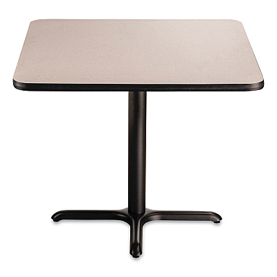NPS Cafe Table, 36w x 36d x 30h, Square Top/X-Base, Gray Nebula Top, Black Base (NPSCT33636XD1GY)