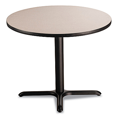 NPS Cafe Table, 36" Diameter x 30h, Round Top/X-Base, Gray Nebula, Black Base (NPSCT13636XD1GY)