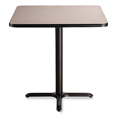 NPS Cafe Table, 36w x 36d x 36h, Square Top/X-Base, Gray Nebula Top, Black Base (NPSCT33636XC1GY)