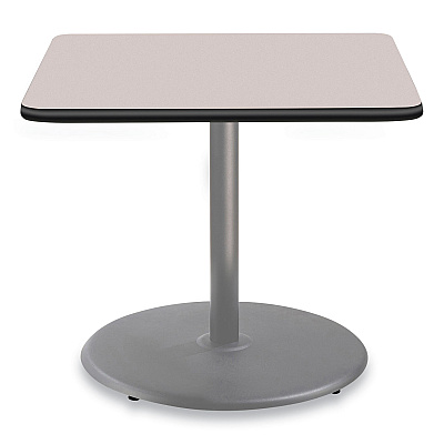 NPS Cafe Table, 36w x 36d x 30h, Square Top/Round Base, Gray Nebula Top, Gray Base (NPSCG33636RD1GY)