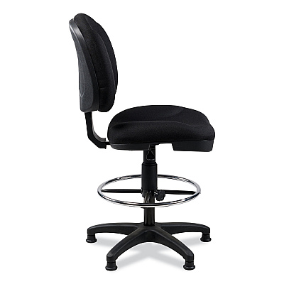 NPS Comfort Task Stool, Supports Up to 300 lb, 24.5" to 34.5" Seat Height, Black Seat, Black Back, Black Base (NPSCTS)