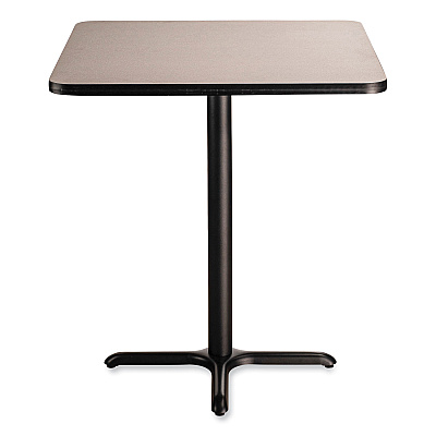 NPS Cafe Table, 36w x 36d x 42h, Square Top/X-Base, Gray Nebula Top, Black Base (NPSCT33636XB1GY)