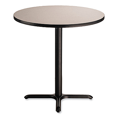 NPS Cafe Table, 36" Diameter x 36h, Round Top/X-Base, Gray Nebula Top, Black Base (NPSCT13636XC1GY)
