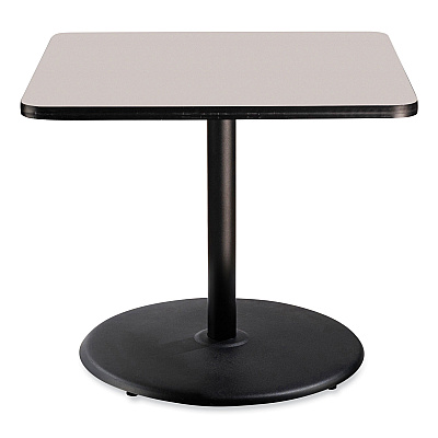 NPS Cafe Table, 36w x 36d x 30h, Square Top/Round Base, Gray Nebula Top, Black Base (NPSCT33636RD1GY)