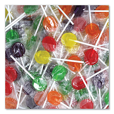 Office Snax Lick Stix Suckers, Randomly Assorted Flavors, 1.85 lb/Bag (OFX00653)