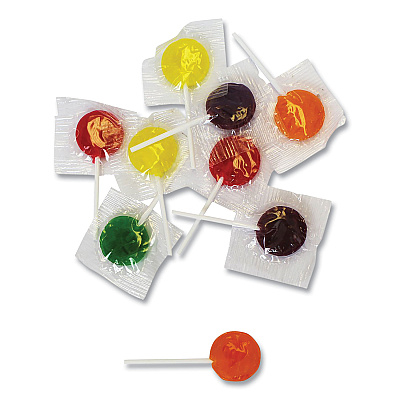 Office Snax Lick Stix Suckers, Randomly Assorted Flavors, 1.85 lb/Bag (OFX00653)