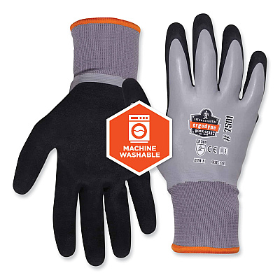 ergodyne ProFlex 7501 Coated Waterproof Winter Gloves, Gray, X-Large, Pair (EGO17635)