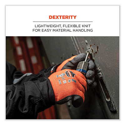 ergodyne ProFlex 7401-CASE Coated Lightweight Winter Gloves, Orange, Medium, 144 Pairs/Carton (EGO17893)