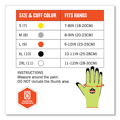 ergodyne ProFlex 7022 ANSI A2 Coated CR Gloves DSX, Lime, 2X-Large, Pair (EGO17976)