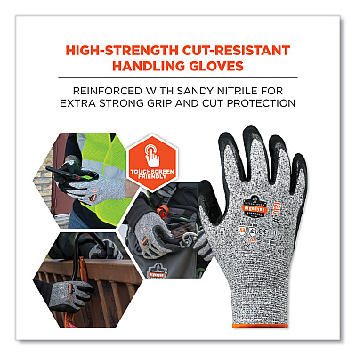 ergodyne ProFlex 7031 ANSI A3 Nitrile-Coated CR Gloves, Gray, 2X-Large, Pair (EGO17986)