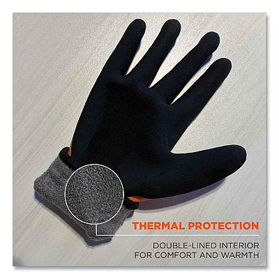 ergodyne ProFlex 7551 ANSI A5 Coated Waterproof CR Gloves, Orange, X-Large, Pair (EGO17675)