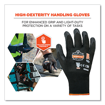ergodyne ProFlex 7001 Nitrile-Coated Gloves, Black, Medium, Pair (EGO17953)