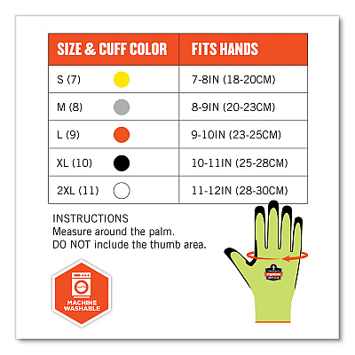 ergodyne ProFlex 7041-CASE ANSI A4 Nitrile Coated CR Gloves, Lime, Medium, 144 Pairs/Carton (EGO17823)