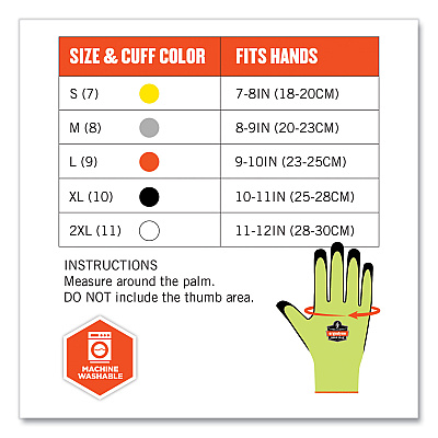 ergodyne ProFlex 7022 ANSI A2 Coated CR Gloves DSX, Lime, Large, Pair (EGO17974)