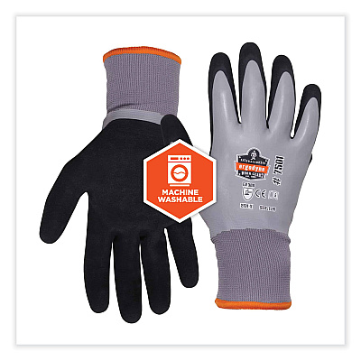 ergodyne ProFlex 7501-CASE Coated Waterproof Winter Gloves, Gray, Small, 144 Pairs/Carton (EGO17932)
