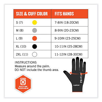 ergodyne ProFlex 7001 Nitrile-Coated Gloves, Black, Medium, Pair (EGO17953)