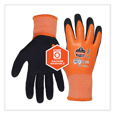 ergodyne ProFlex 7551-CASE ANSI A5 Coated Waterproof CR Gloves, Orange, 2X-Large, 144 Pairs/Carton (EGO17996)