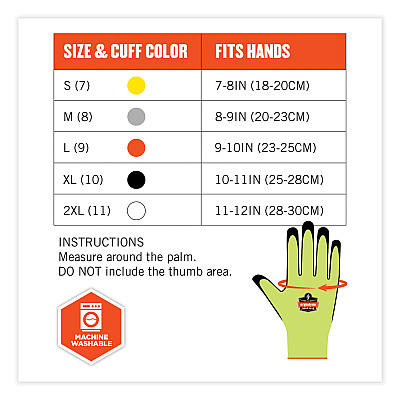ergodyne ProFlex 7022 ANSI A2 Coated CR Gloves DSX, Lime, Medium, Pair (EGO17973)