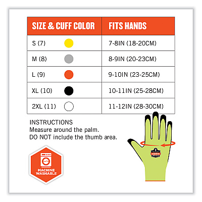 ergodyne ProFlex 7022-CASE ANSI A2 Coated CR Gloves DSX, Lime, Medium, 144 Pairs/Carton (EGO17873)