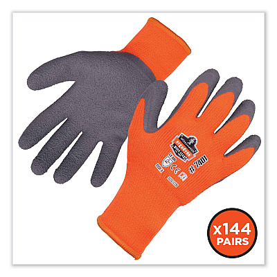 ergodyne ProFlex 7401-CASE Coated Lightweight Winter Gloves, Orange, 2X-Large, 144 Pairs/Carton (EGO17896)