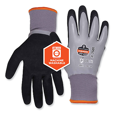 ergodyne ProFlex 7501-CASE Coated Waterproof Winter Gloves, Gray, 2X-Large, 144 Pairs/Carton (EGO17936)