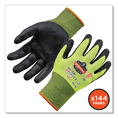 ergodyne ProFlex 7022-CASE ANSI A2 Coated CR Gloves DSX, Lime, Medium, 144 Pairs/Carton (EGO17873)