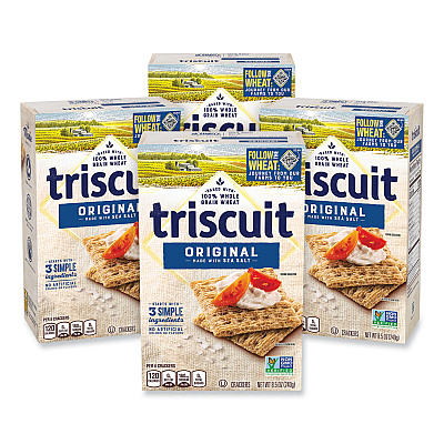 Triscuit Crackers Original with Sea Salt, 8.5 oz Box, 4 Boxes/Pack (GRR22002004)