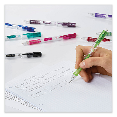 Paper Mate Clear Point Mechanical Pencils with Tube of Lead/Erasers, 0.9 mm, HB (#2), Black Lead, Assorted Barrel Colors, 2/Pack (PAP1759214)