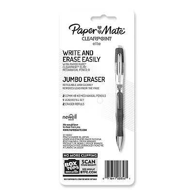 Paper Mate Clearpoint Elite Mechanical Pencils, 0.7 mm, HB (#2), Black Lead, Blue and Green Barrels, 2/Pack (PAP1799404)