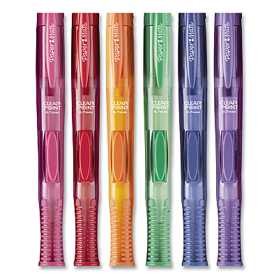 Paper Mate Clearpoint Color Mechanical Pencils, 0.7 mm, Assorted Lead and Barrel Colors, 6/Pack (PAP1984678)