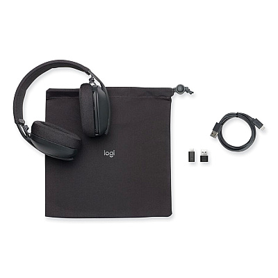 Logitech Zone Vibe Wireless Binaural Over The Head Headset, Graphite (LOG981001198)