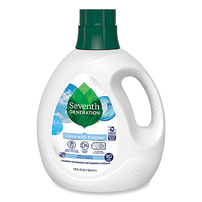 Seventh Generation Natural Liquid Laundry Detergent, Fragrance Free, 135 oz Bottle, 4/Carton (SEV45065CT)