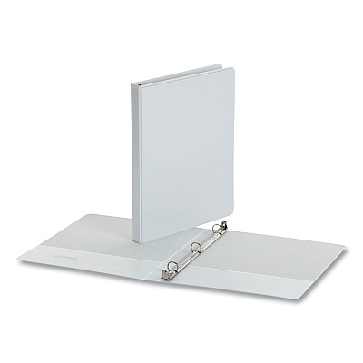 Universal Economy Round Ring View Binder, 3 Rings, 0.5" Capacity, 11 x 8.5, White, 12/Carton (UNV20952CT)