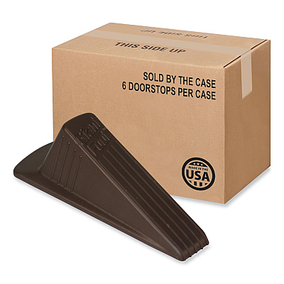 Master Caster Giant Foot Doorstop, TPR, 3.5w x 6.75d x 2h, Brown, 12/Box (MAS00987)