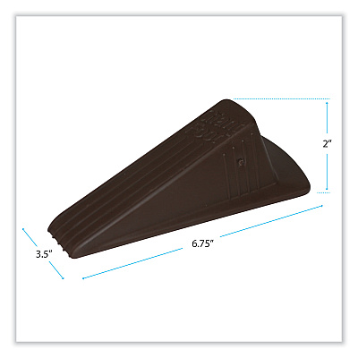 Master Caster Giant Foot Doorstop, No-Slip Rubber Wedge, 3.5w x 6.75d x 2h, Brown, 2/Pack (MAS00969)