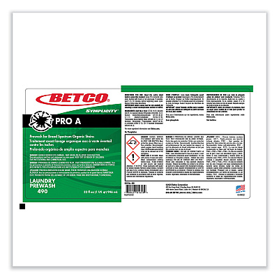 Betco Symplicity Pro A Prewash/Spotter, Citrus Scent, 32 oz Bottle, 6/Carton (BET4901600)