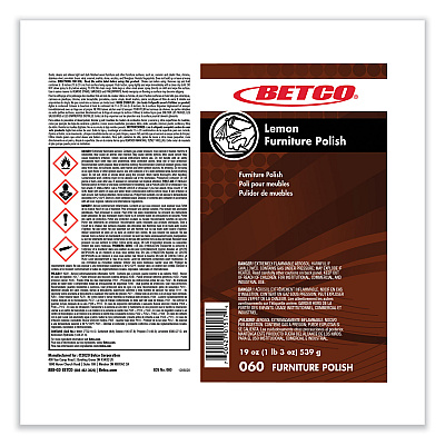 Betco Lemon Furniture Polish, Lemon Scent, 19 oz Aerosol Can, 12/Carton (BET602300)