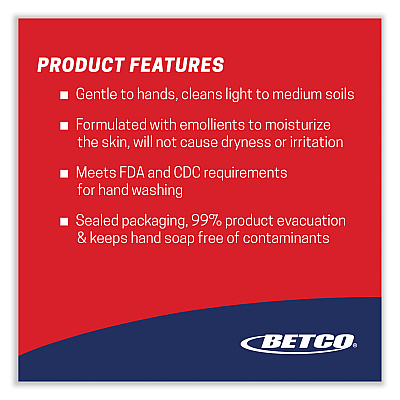 Betco Pink Foaming Skin Cleanser Refill, Fresh Scent, 1,000 mL, 6/Carton (BET7502900)