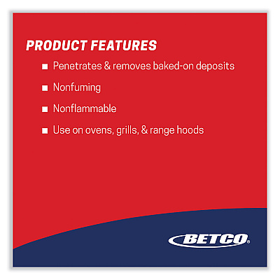 Betco Oven Fryer Grill Cleaner, Characteristic Scent, 1 gal Bottle, 4/Carton (BET10010400)