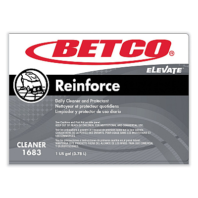 Betco Reinforce Floor Cleaner and Protectant, Lemon Scent, 1 gal Bottle, 4/Carton (BET16830400)