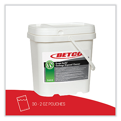 Betco Green Earth Garbage Disposal Cleaner, Fruity Scent, 2 oz Packet, 30/Carton (BET2605P5700)