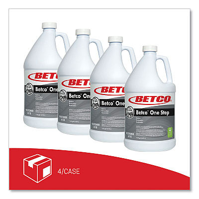 Betco One Step Floor Restorer, Lemon Scent, 1 gal Bottle, 4/Carton (BET6180400)