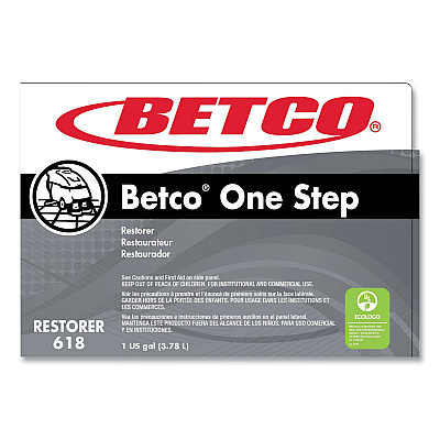 Betco One Step Floor Restorer, Lemon Scent, 1 gal Bottle, 4/Carton (BET6180400)