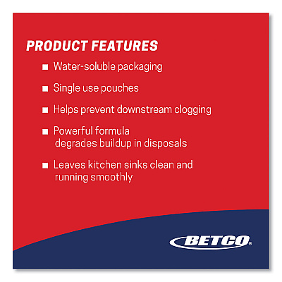 Betco Green Earth Garbage Disposal Cleaner, Fruity Scent, 2 oz Packet, 30/Carton (BET2605P5700)