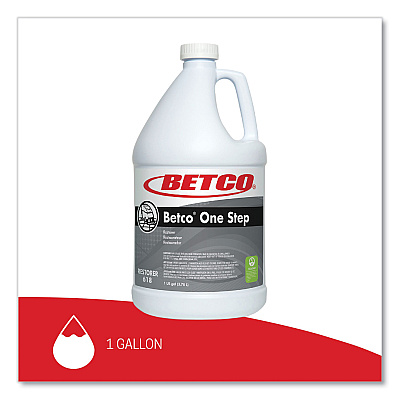 Betco One Step Floor Restorer, Lemon Scent, 1 gal Bottle, 4/Carton (BET6180400)